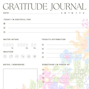 Latin Art Daily Gratitude Journal Tracker