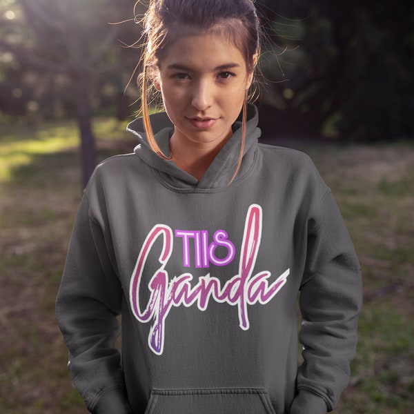 Filipino Hooded Sweatshirt Pinoy Pullover Hoodie | Funny Gifts For Teens Cute Gift For Her Going Out Outfit Party Wear | Tagalog Tiis Ganda