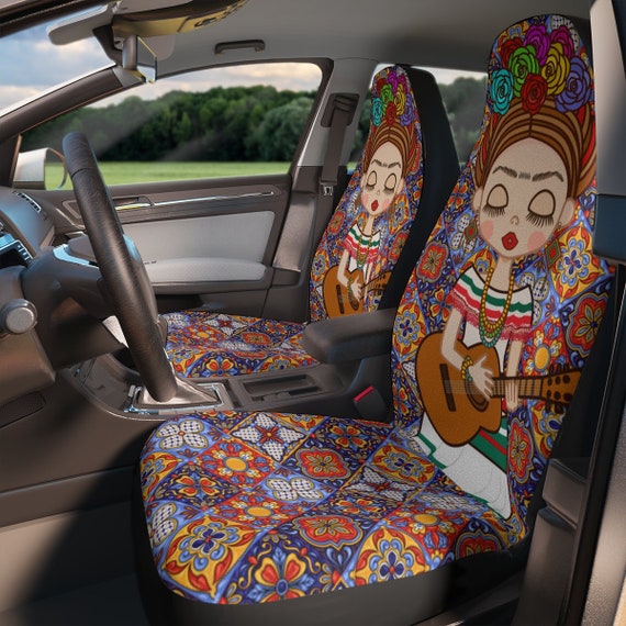 Frida Auto Sitzbezüge,Mexikanische Fliesen Auto Dekor Ästhetisches Geschenk  für Sie,Niedliche Auto Dekoration,Spanisches Auto Zubehör für Frauen -   Schweiz