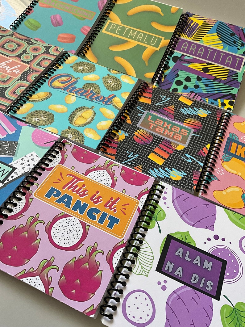 Filipino Pinoy Teens Small Spiral Notebooks Set of 10 Pocket Sized Notepads for Writing, Cute