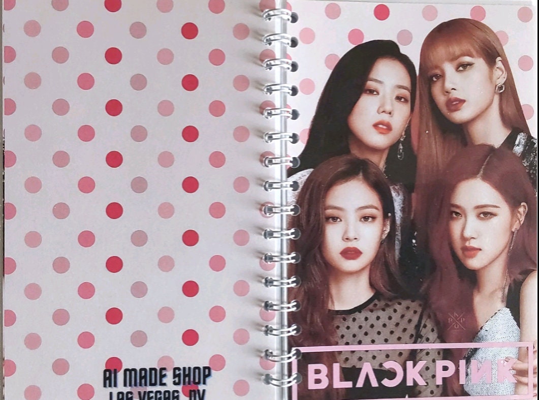 Kpop BP Spiral Notebook Pack of 3, Pink Stationery Set Matching