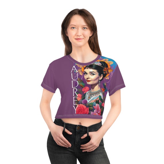 Audrey T-shirt Cute Crop Tops Croppe'd Graphic Tee Movie T Shirt Women  Trendy Gifts for Her Teen T Shirt Design Back to School Apparel 
