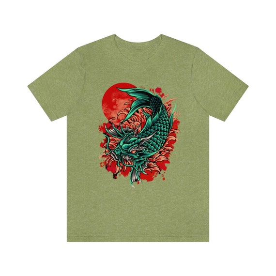 Japanese T Shirt Men Dragon Graphic Tee Gamer Gifts for Teens Koi Fish T- shirt Asian Streetwear Tshirt Design Bella Canvas Shirts -  Canada