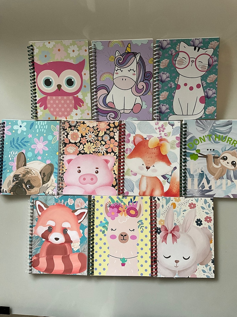 Kawaii Animals Small Spiral Notebooks, Pocket Sized Ruled Notepads for