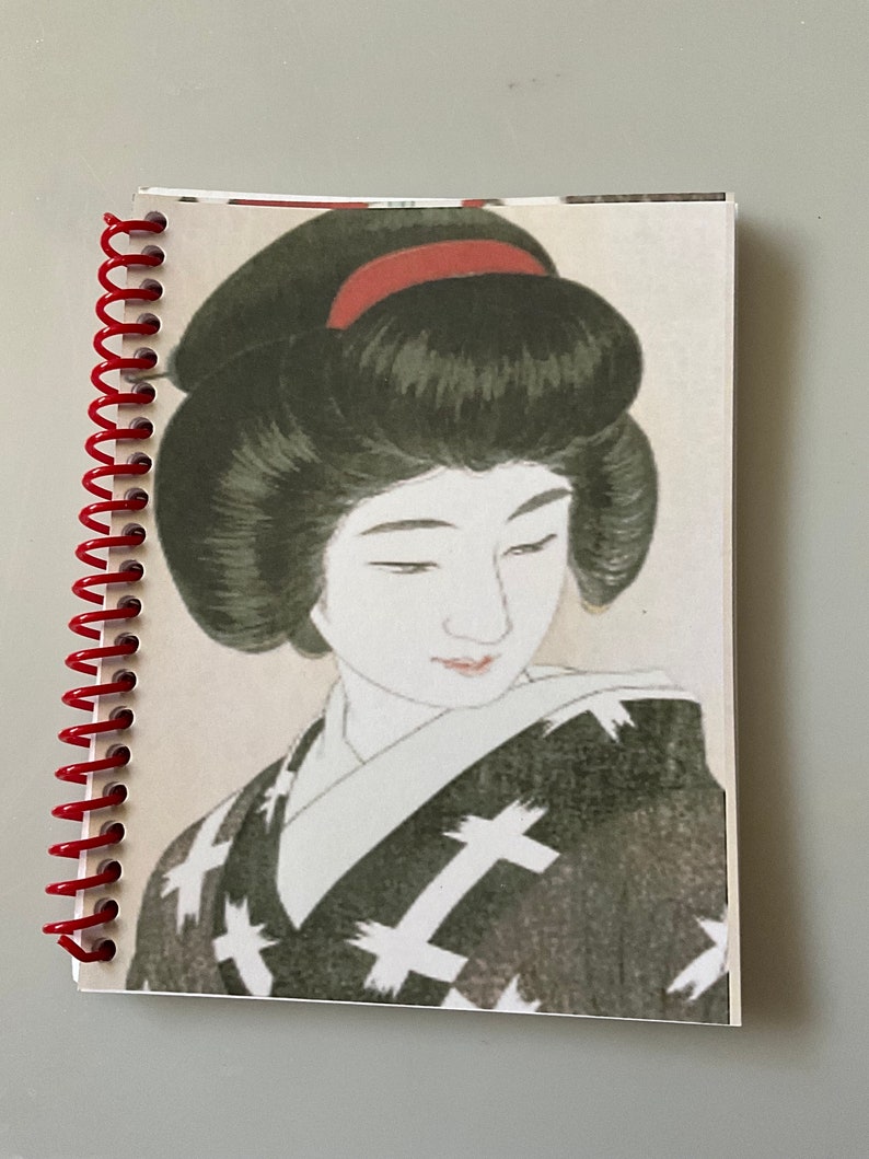 Vintge Japanese Women Small Spiral Notebooks Set of 10 Pocket Sized