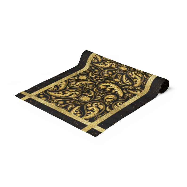 Black Gold Table Runner, Elegant Home Decor, Fun Kitchen Accessories