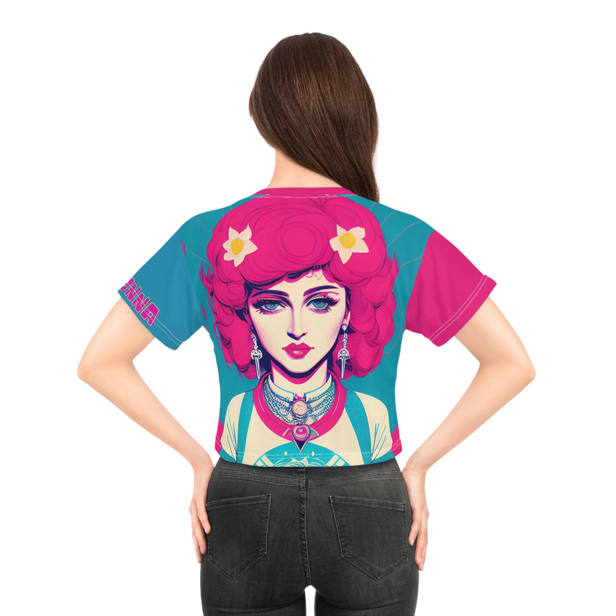 Madonna T-shirt Cute Crop Tops | Pop Art Cropped Graphic Tee