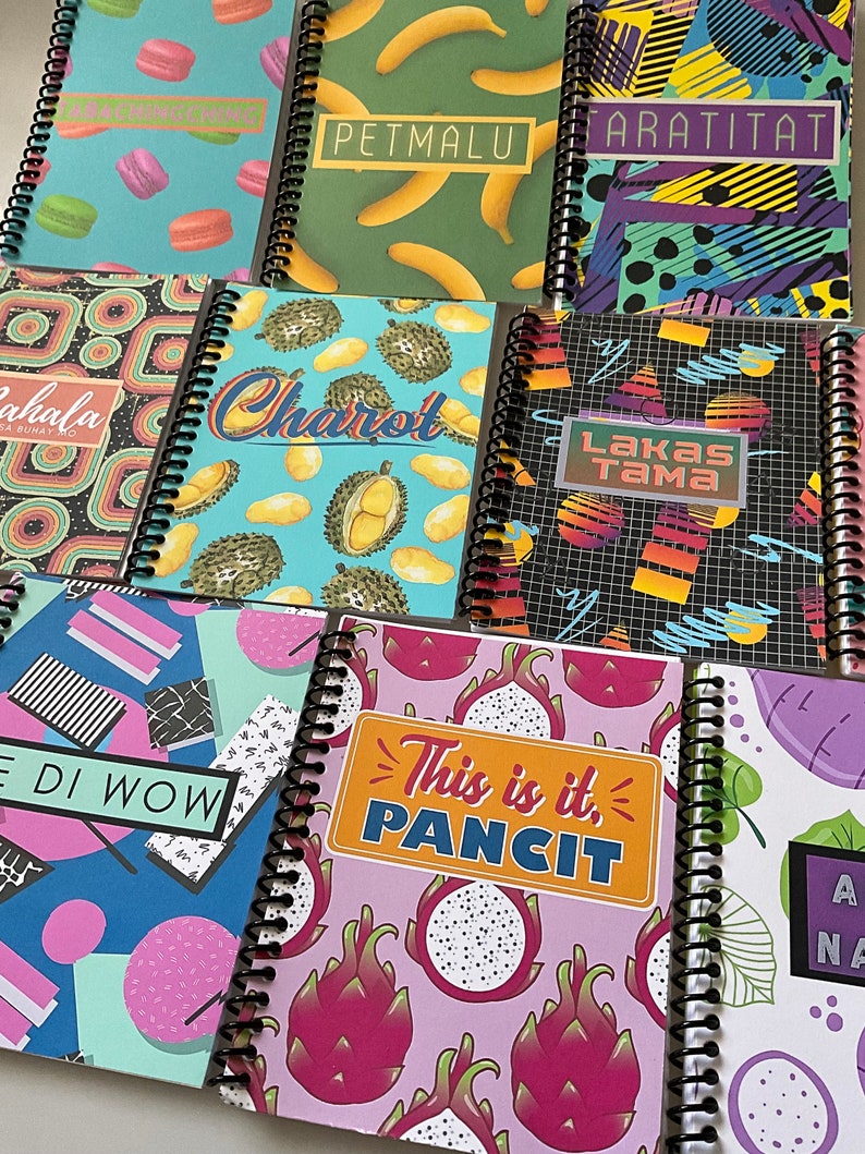 Filipino Pinoy Teens Small Spiral Notebooks Set of 10 Pocket Sized Notepads for Writing, Cute
