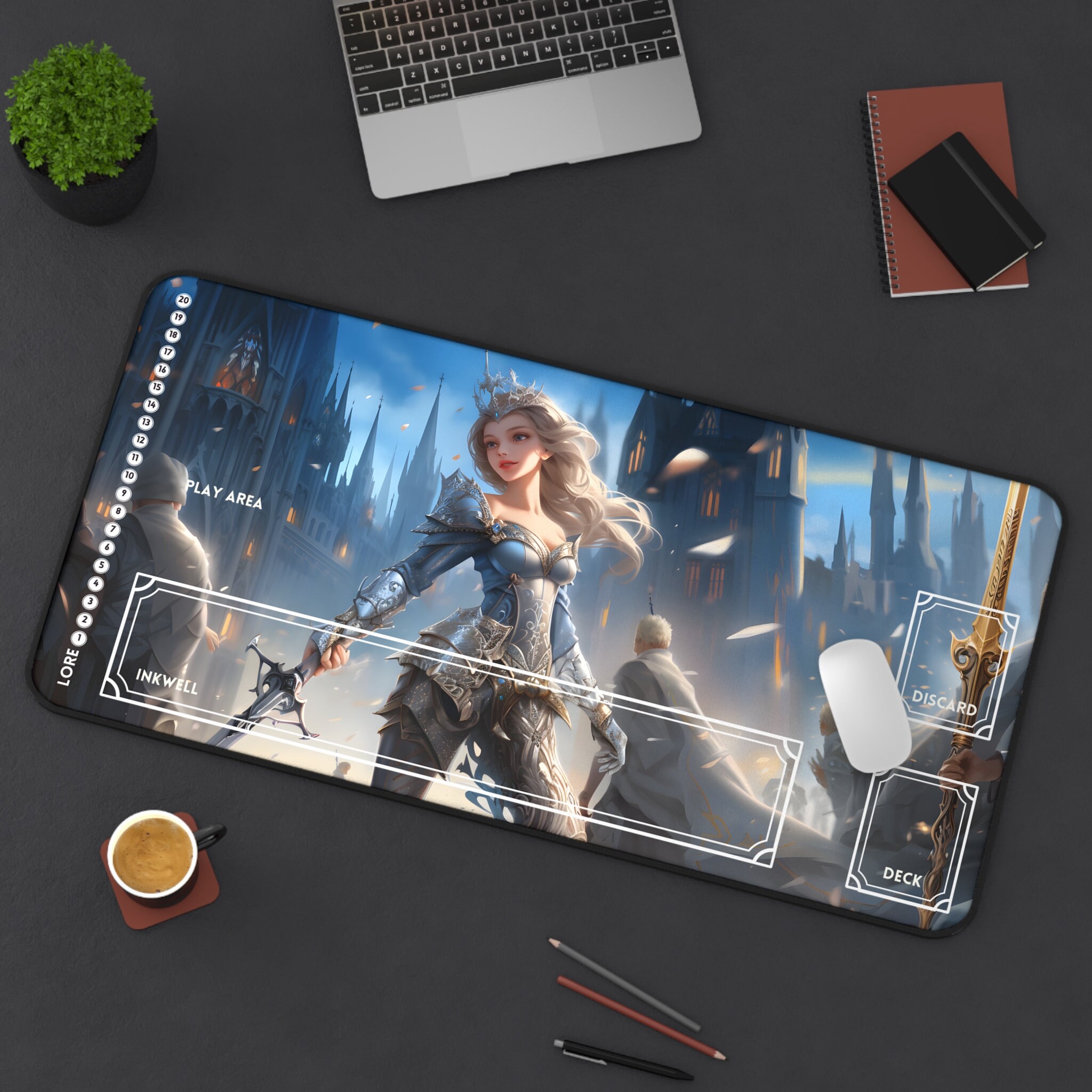 Warrior Cinderella Leading an Army to Battle Playmat/mousepad/desk