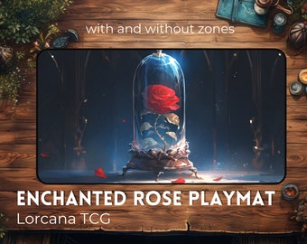 Enchanted Rose Beauty and the Beast Playmat Immerse Yourself in Fairy Tale Adventures Also Perfect as a Mousepad /Desk Mat/Lorcana Card Game