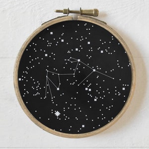 Sternbild Wassermann, Kreuzstichmuster, Nadelstichtabelle für Anfänger, einfache Stickerei, Astronomie-Sternenkarte, digitaler Download, PDF-Format