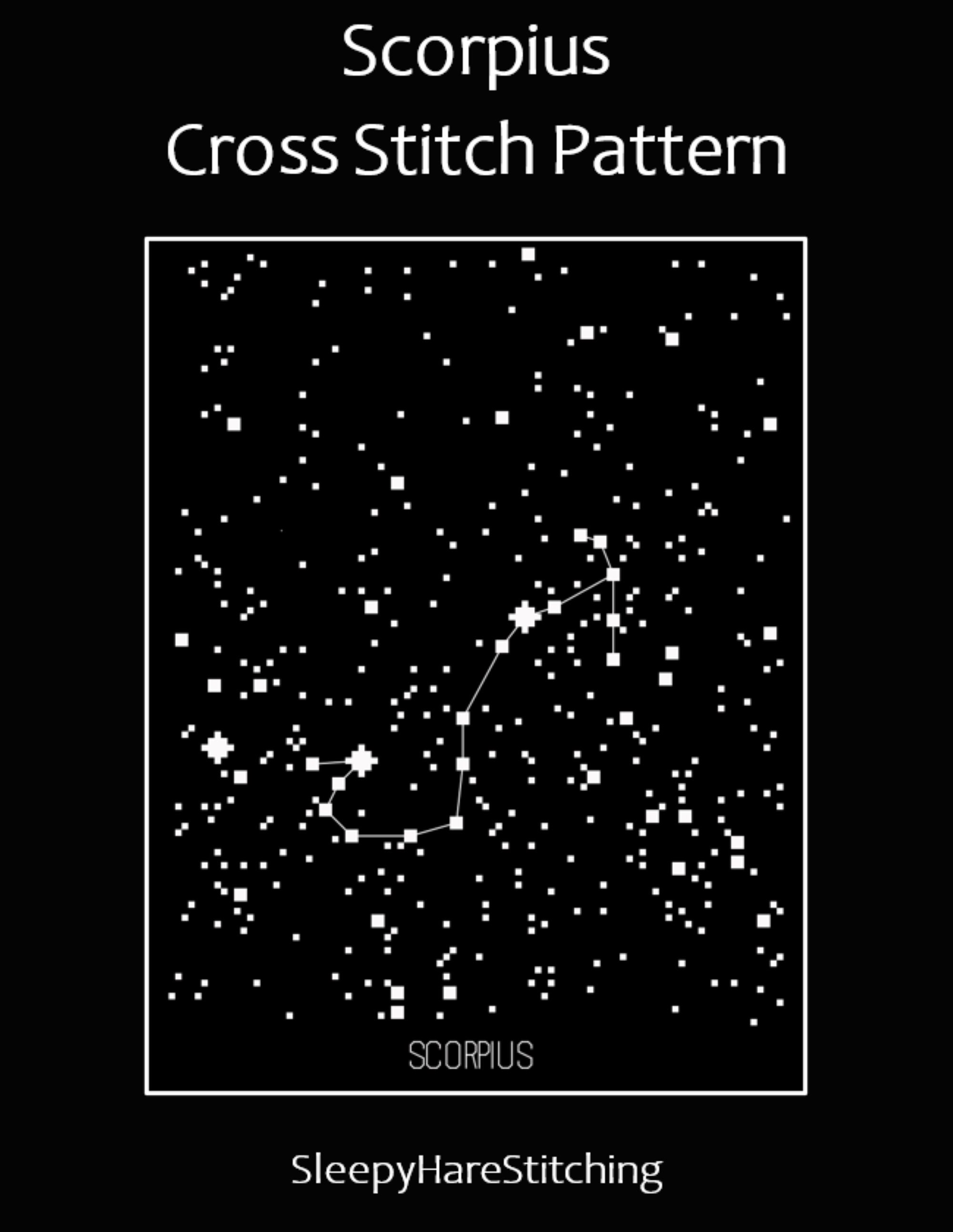 Scorpius Constellation, Cross Stitch Pattern, Beginner Needlepoint ...