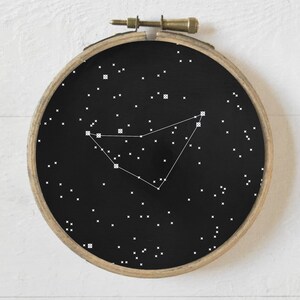 Sternbild Steinbock, Kreuzstichvorlage, Stickvorlage für Anfänger, einfache Stickerei, Astronomie Sternenkarte, digitaler Download, PDF