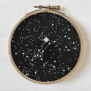 Canis Major Constellation, Kreuzstichvorlage, Nadelstichtabelle für Anfänger, einfache Stickerei, Astronomie Sternenkarte, digitaler Download, PDF