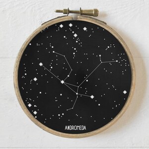 Andromeda Sternbild Kreuzstichmuster, Anfänger Nadelstichtabelle, einfache Stickerei, Astronomie Sternenkarte, digitaler Download, PDF Format