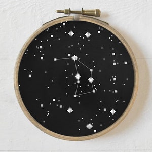 Sternbild Ara, Kreuzstichmuster, Nadelstichtabelle für Anfänger, einfache Stickerei, Astronomie-Sternenkarte, digitaler Download, PDF-Format