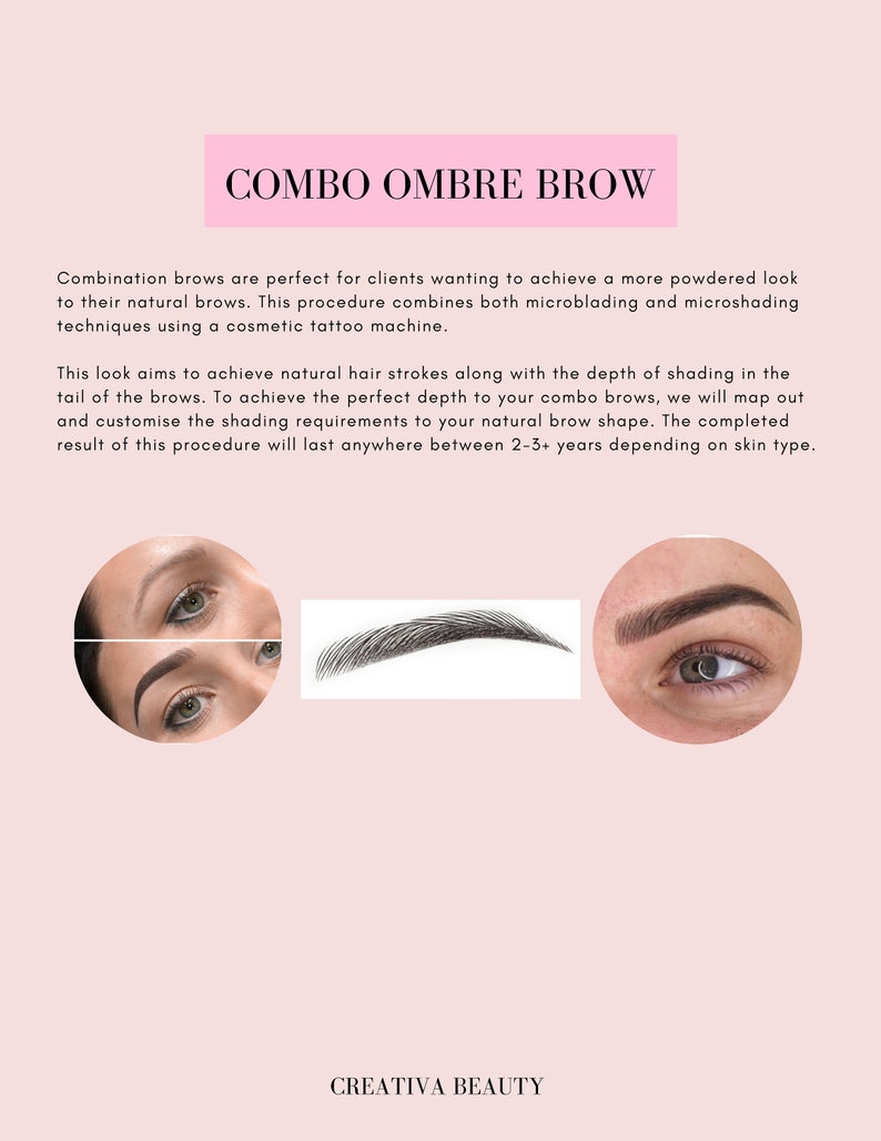 Combo Brow Training Manual Microblading Powder Brows Etsy