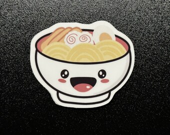 Pegatina Happy Ramen - Resistente al agua y a los arañazos