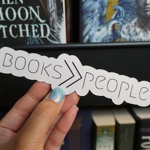 Books Over People Bookish Themed Magnet with Glossy Finish, Handmade
