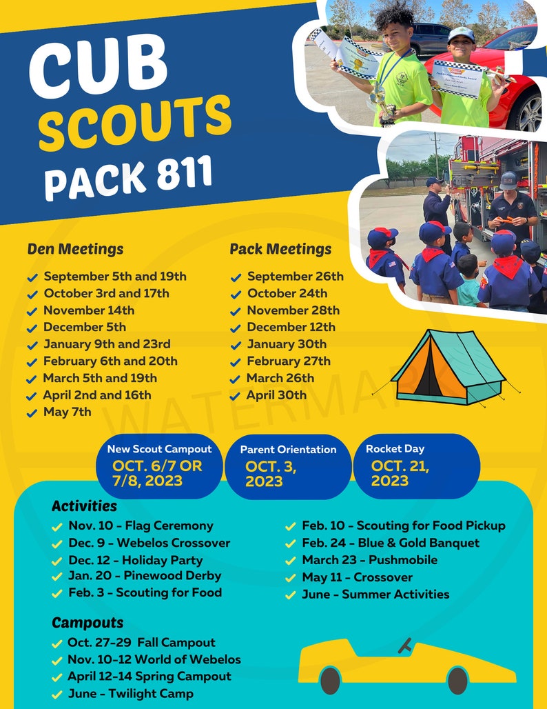 Cub Scout Recruitment Packet Flyers Contact Info, Meeting Dates