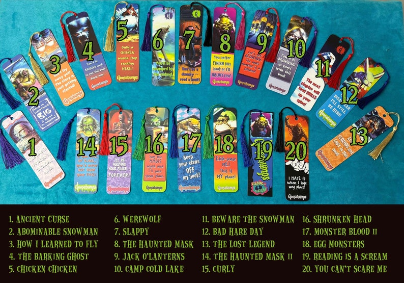 Goosebumps Bookmarks Double Sided Premium 90's Etsy