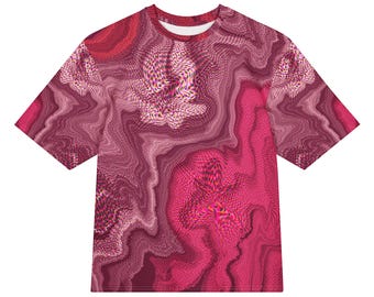 Valentine's halftone warp abstract oversized cotton t-shirt | unisex