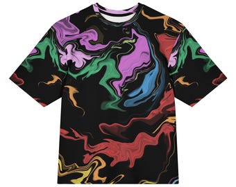 Pastel splatter abstract oversized cotton t-shirt | unisex