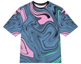 Pastel swirl abstract oversized cotton t-shirt | unisex