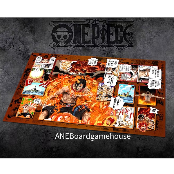 Boardgame One Piece TCG Luffy Ace Perona playmat, custom One Piece playmat-UNOFFICIAL PRODUCT