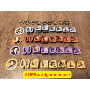 Boardgame Full Set Brass Birmingham Crystal/Acrylic Tokens-UNOFFICIAL PRODUCT