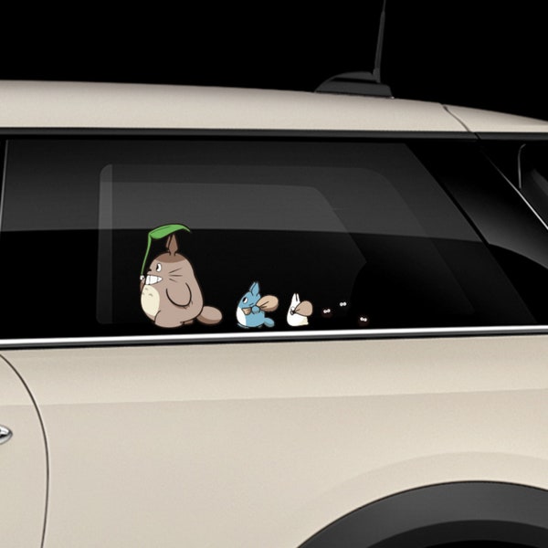 Pegatinas creativas para coche, pegatinas para carrocería de motocicleta y bicicleta eléctrica, bonitas pegatinas decorativas con personalidad de Totoro, pegatinas para ventanas con arañazos.