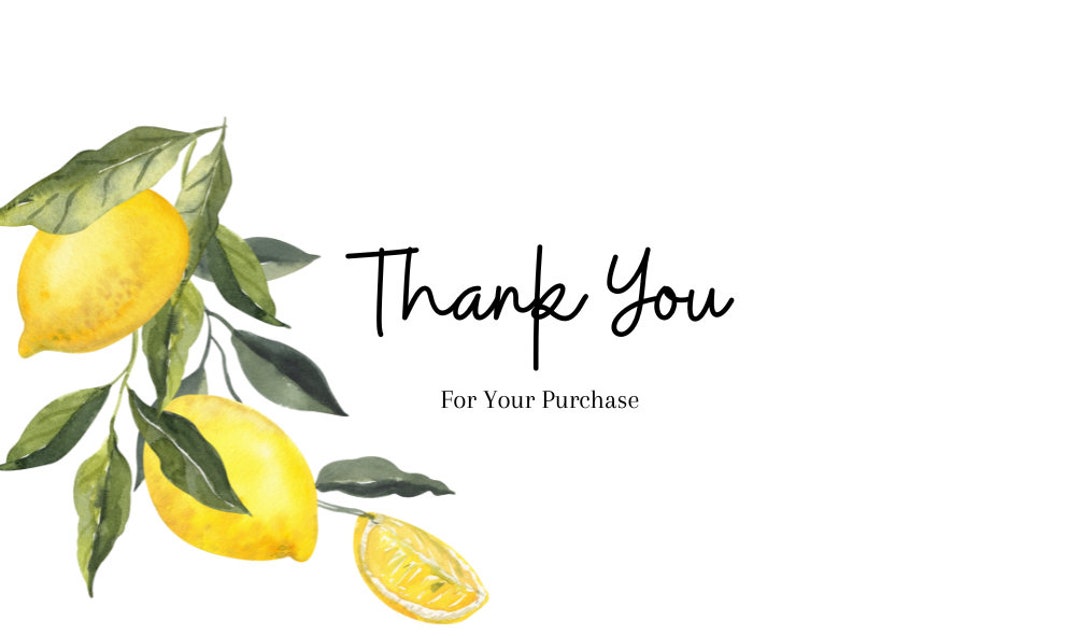 Thank You Business Card Size A6 Instant PDF and PNG Download Etsy