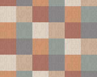 Neutral coordinating checker seamless repeat pattern