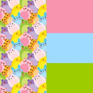 Mallows - + 3 matching solid seamless - Seamless File - Seamless Pattern Design - For Fabric Sublimation