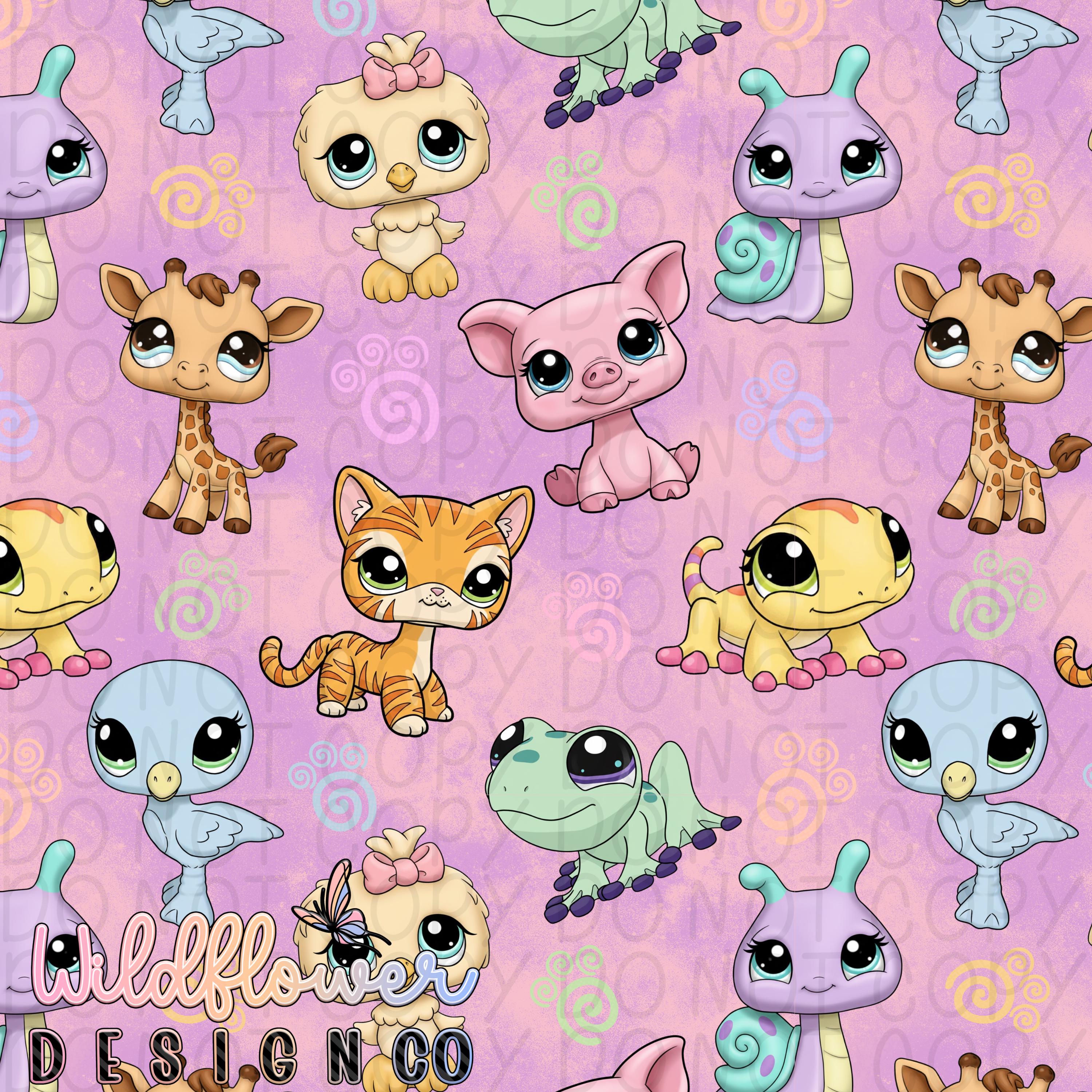 Lot De 2 T-shirts Littlest Pet Shop Rose Clair Et Saumon Taille 4 Ans - Occasion Très Bon état, 100% Coton
