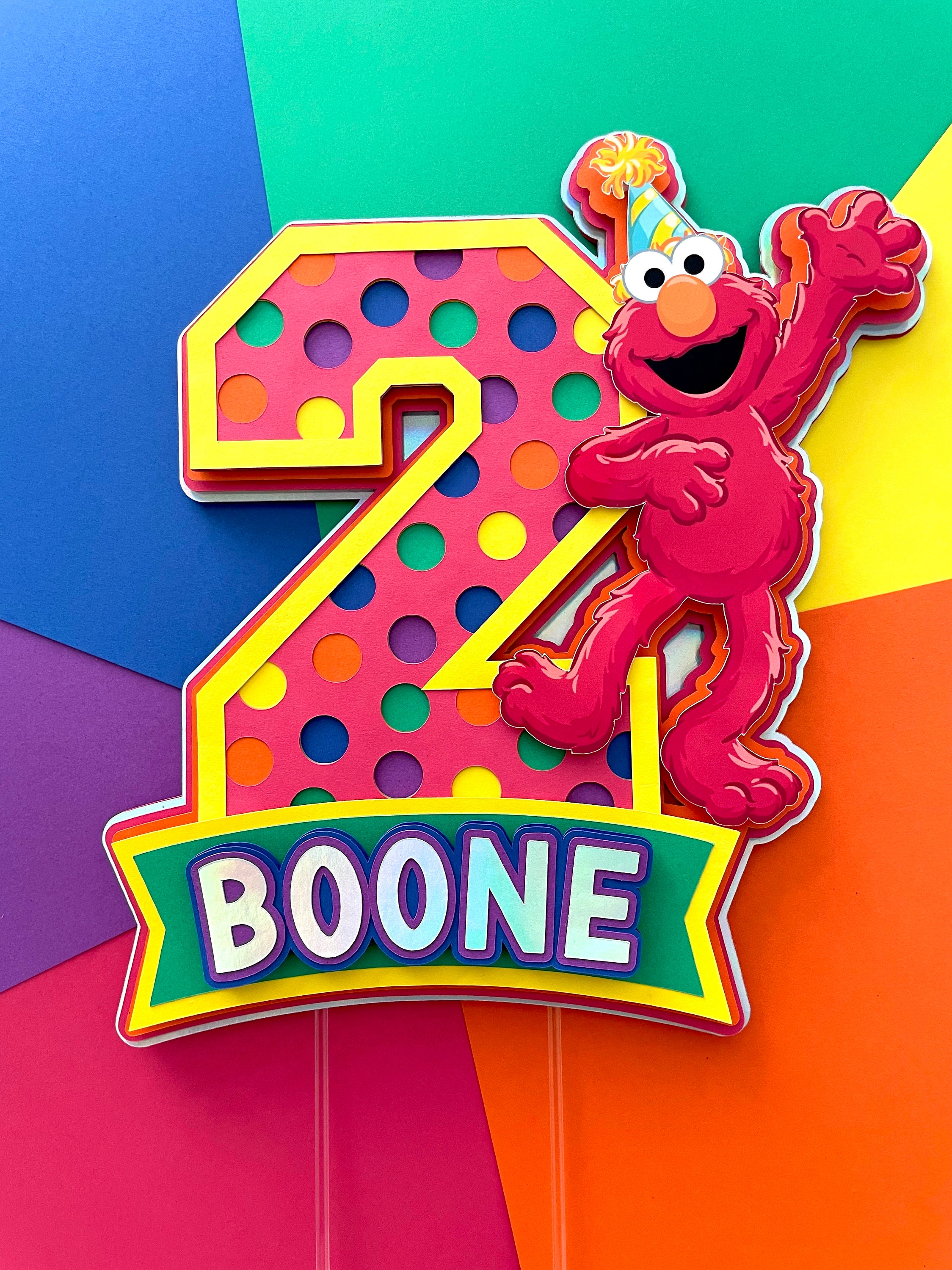 Elmo Birthday Cake Topper Sesame Street Cake Topper - Etsy