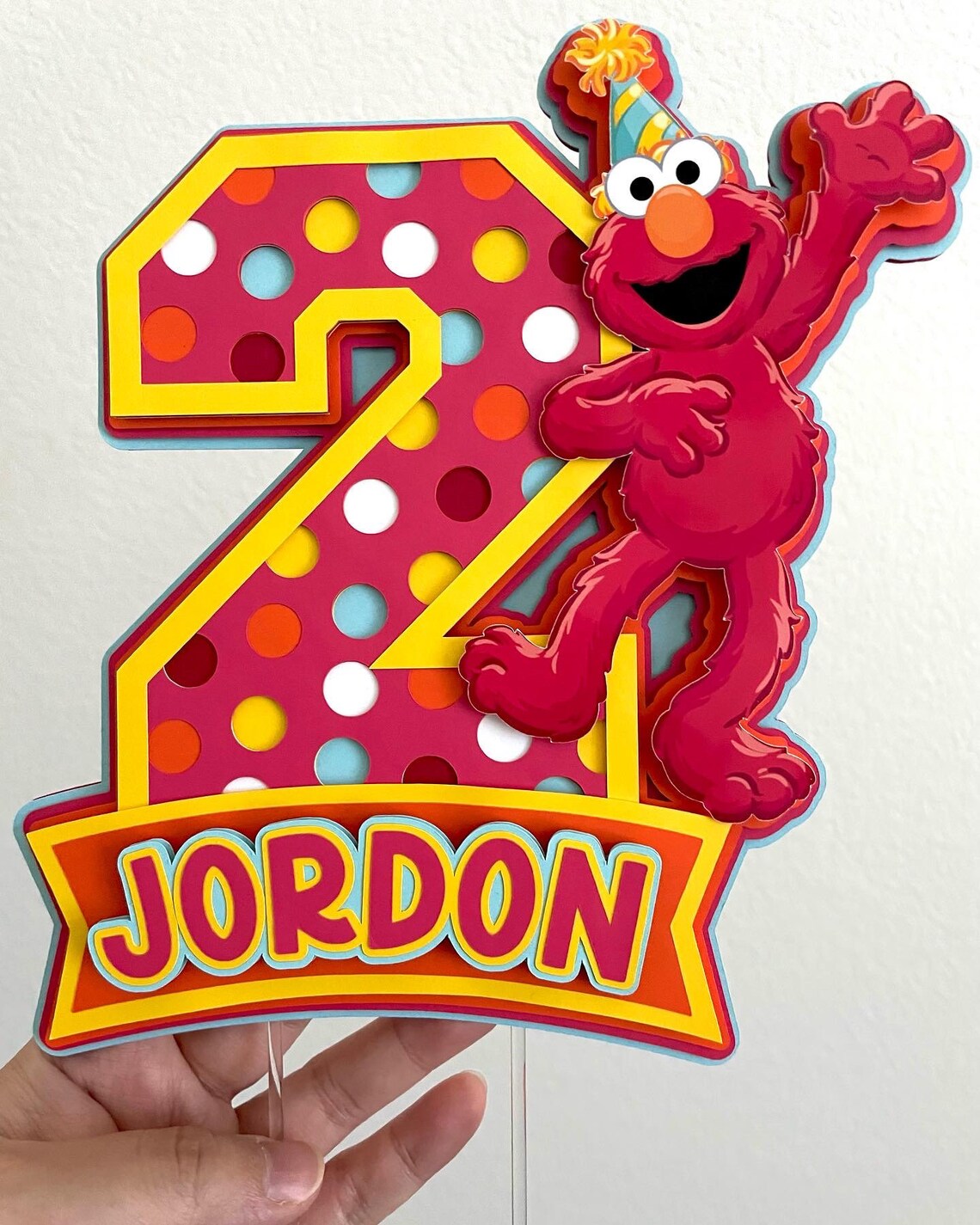 Elmo Birthday Cake Topper Sesame Street Cake Topper Etsy