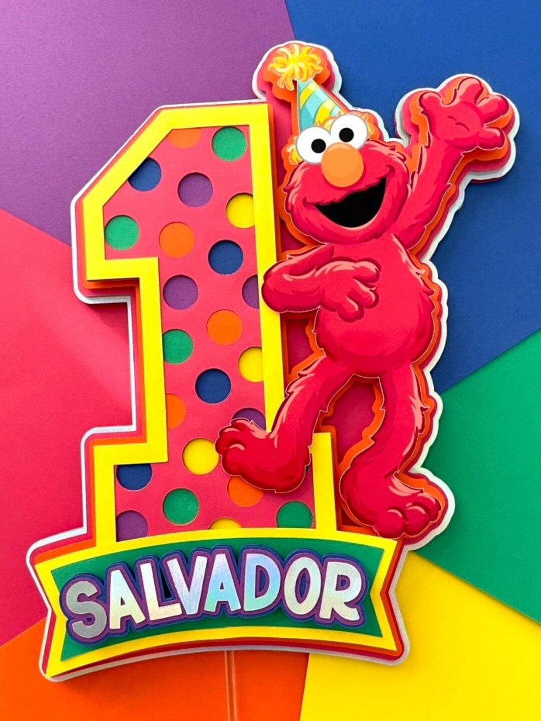 Elmo Birthday Cake Topper Sesame Street Cake Topper Etsy