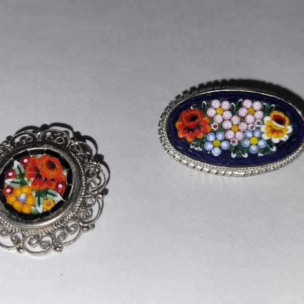 Micro Mosaic Brooches