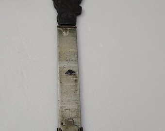 Calibrador de dobladillo de costura vintage marcado como plata esterlina