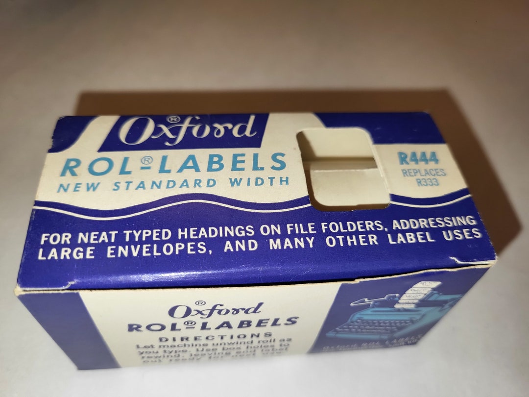 Oxford Rol Labels for Typewriter Etsy