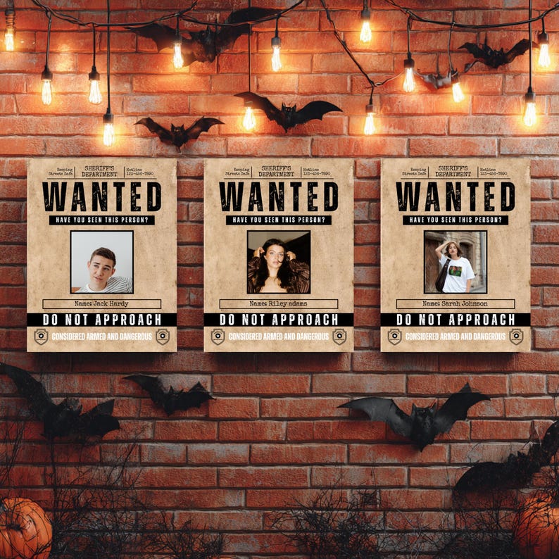 Wanted Flyer Examples Wanted Poster Canva Template, Halloween Party Decor, Halloween Party ...