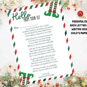Hola y adiós Carta de tus Elfos, Adiós de los Elfos que se van, Volvemos Elfos Navidad Imprimible Digital