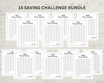 Savings Tracker Printables |Savings Tracker Bundle| Money Saving Challenge Printable| 10k Savings Challenge chart |Money Saving Challenge