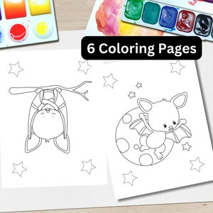 Cute Bat Coloring Pages for Halloween|Halloween Coloring Pages for Kids |  Halloween Party Activities| Preschool Worksheets