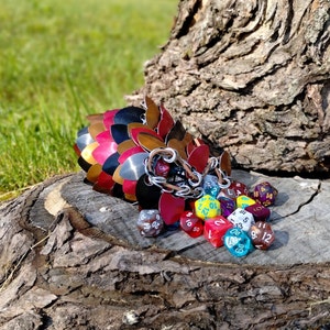 Red, Black, and Bronze Scalemail Dice Bag/Pouch