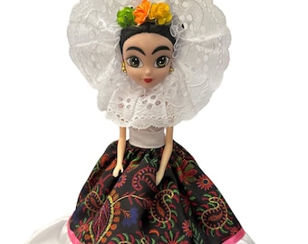 Muñeca mexicana, muñeca regional Mexicana/artesanias mexicanas/Muñeca de coleccion/frida kahlo/mexican catrinas/regalo de san Valentin