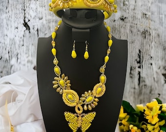 artisan jewelry set/ 3 piece set artisan headband, necklace and earrings/ fashion necklaces/ artisan jewelry set