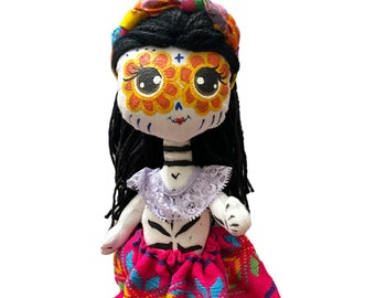 Catrina Doll- Mexican Catrinas-Halloween /Monster Doll/Gothic Doll/muñecas Goticas/Dark Dolls/handmade/muñecas artisanas