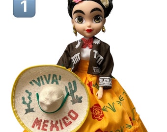 Muñeca mexicana, muñeca regional Mexicana/artesanias mexicanas/Muñeca de coleccion/frida kahlo/mexican catrinas